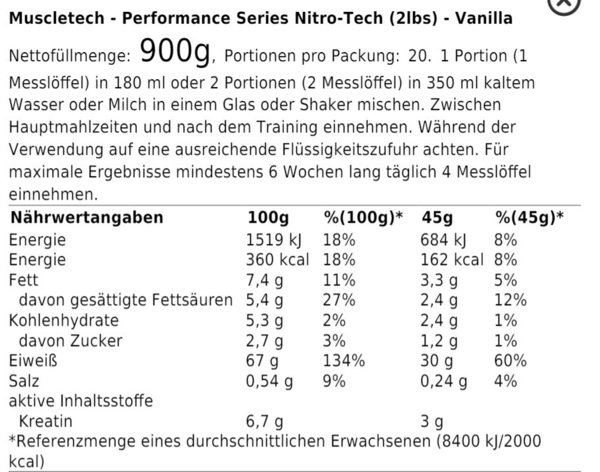 Performance Series Nitro-Tech (2lbs)