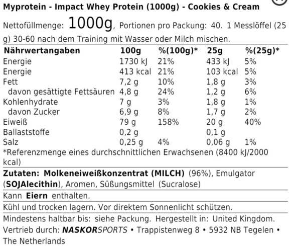Impact Whey Protein (1000g)